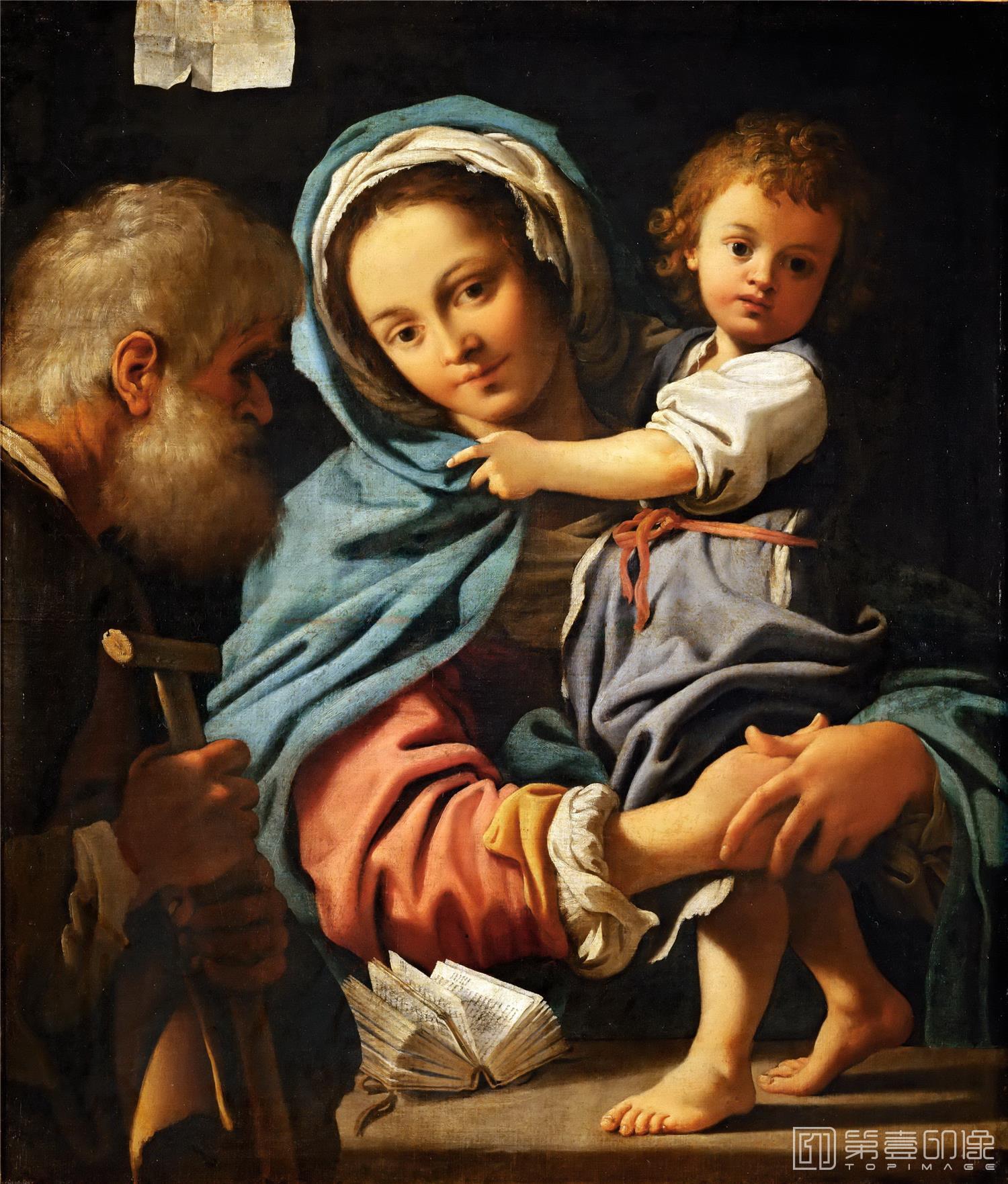 油画-卢浮宫-Bartolomeo Schedoni (c. 1578-1615)Holy Family-0255